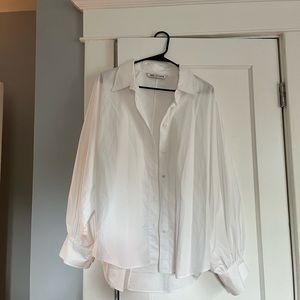 Zara Poplin Shirt with Voluminous Sleeves New